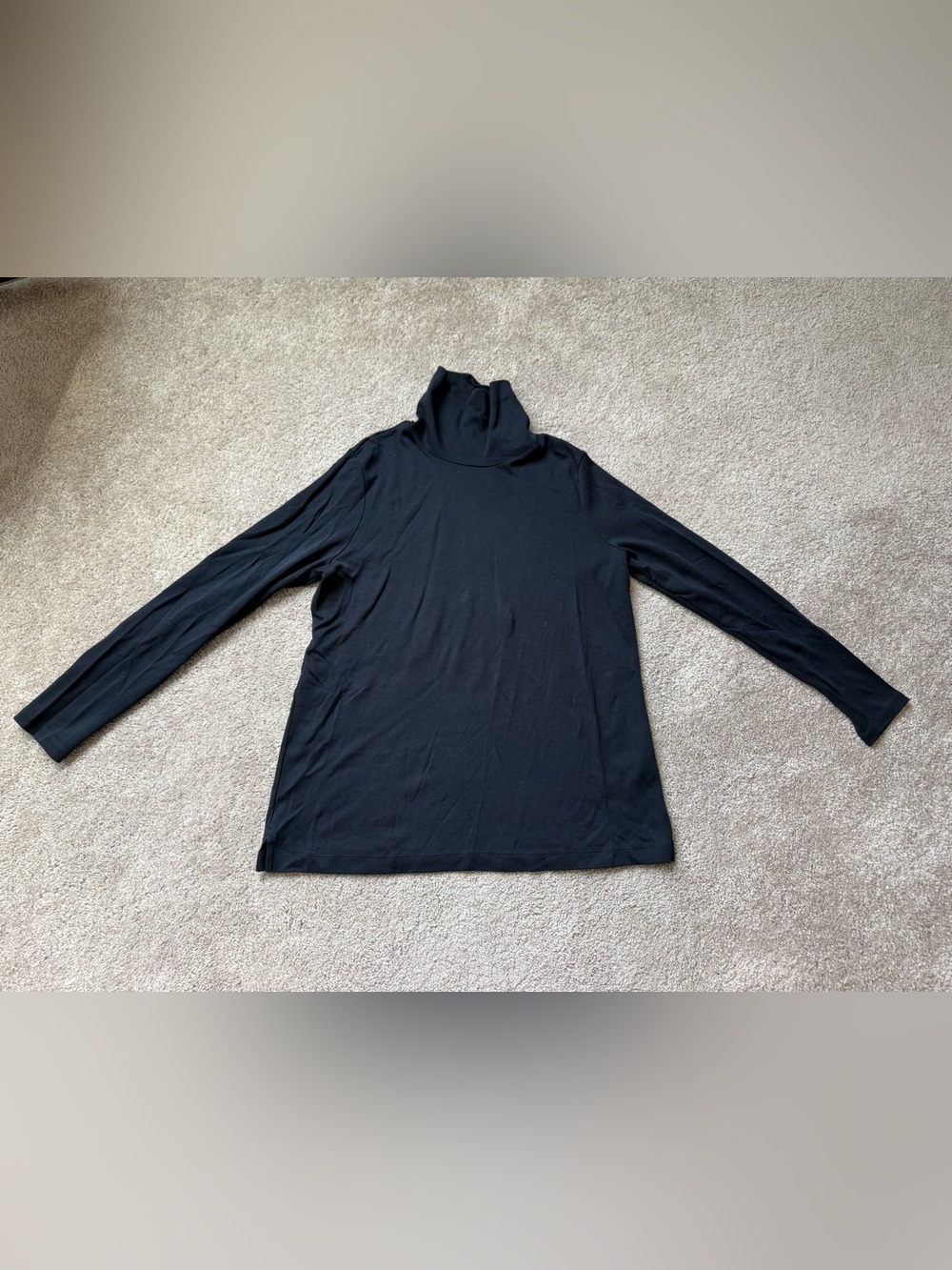 Lands’ End | Black | 100% Cotton | Long Sleeve Turtleneck | Size XL (18)